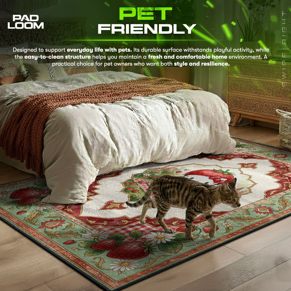Detailed close-up of Hello rug pattern