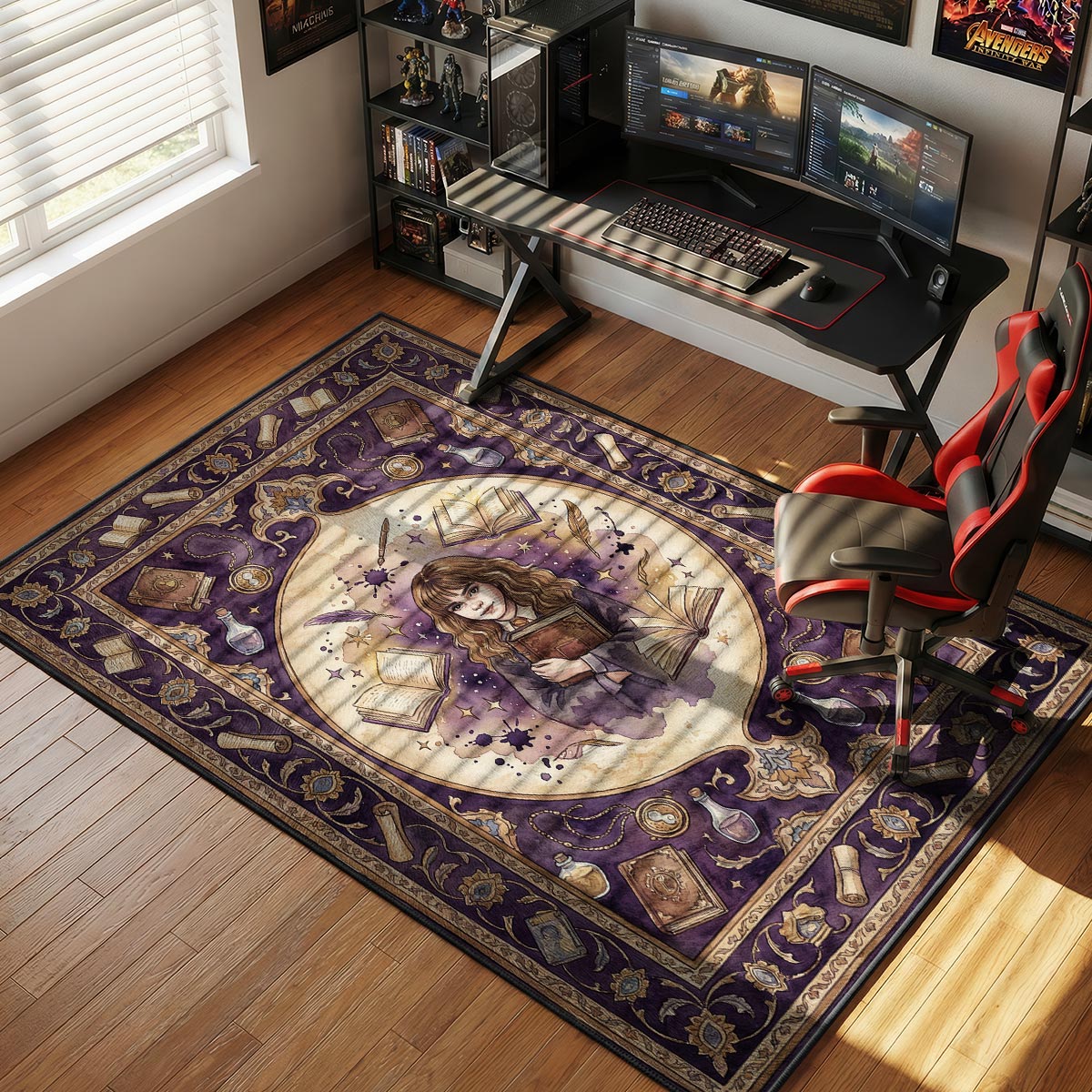 Hermione Granger Magical Library Harry Potter Room rug — main product view
