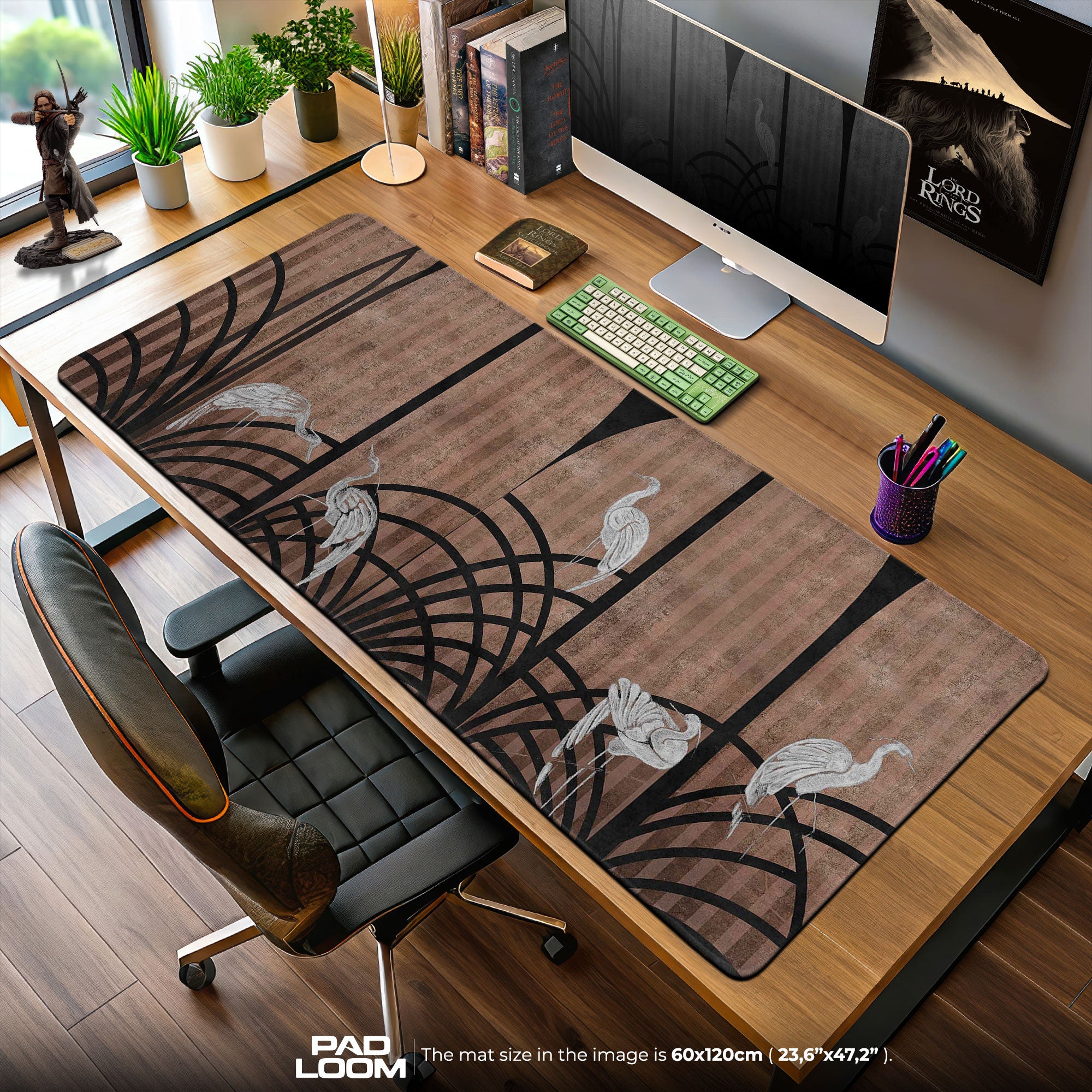 Heron Birds Mouse Pad, Nature Art Gaming Desk Mat