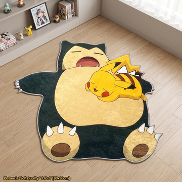 Snorlax Pikachu Rug - Shaped Anime Area Rug
