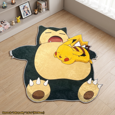 Snorlax Pikachu Rug - Shaped Anime Area Rug