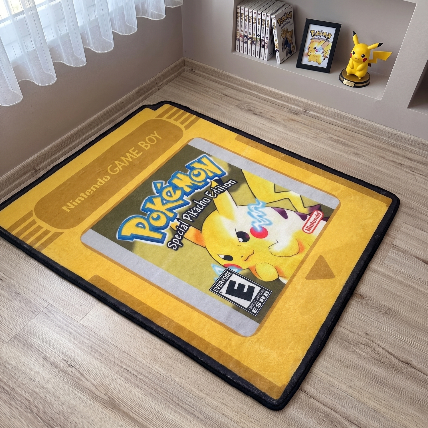 Pikachu Game Boy Rug - Shaped Anime Area Rug