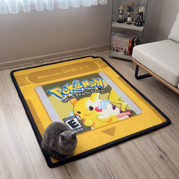 Pikachu Game Boy Rug - Shaped Anime Area Rug