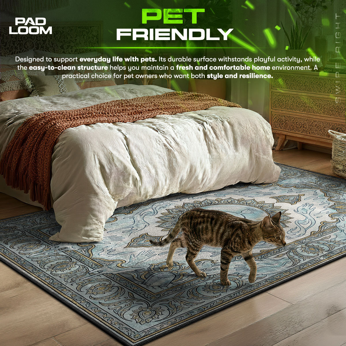 Hi Five themed area rug for home decor fans