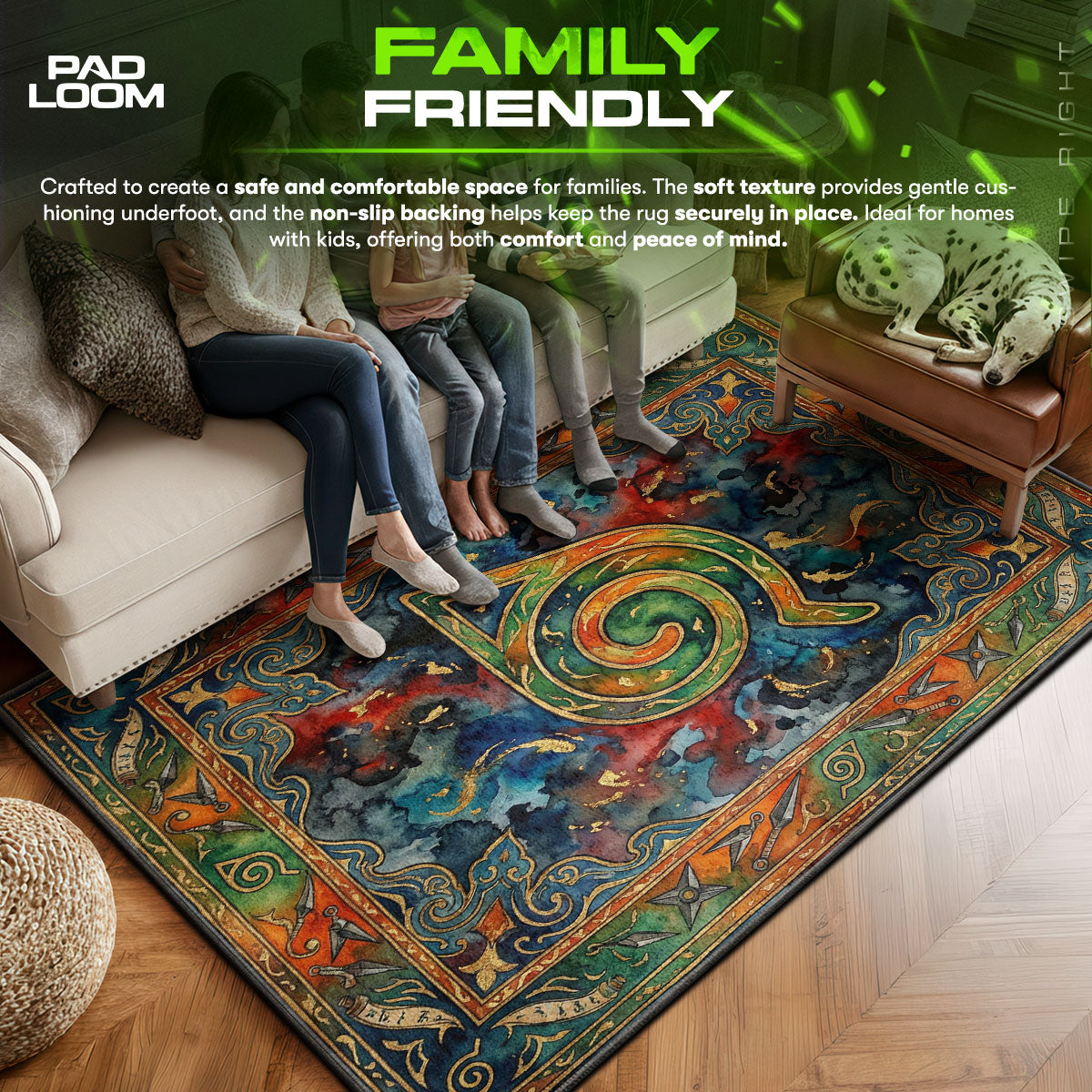 Teppich mit verstecktem Blattwappen – Naruto Shippuden Stuhlunterlage