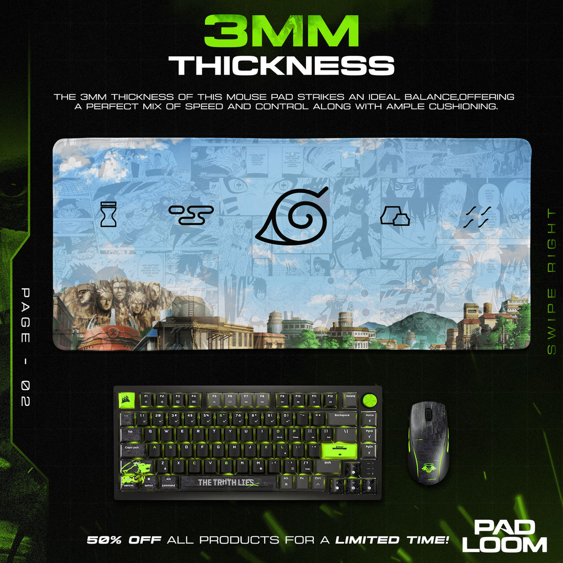 Hidden Leaf Village Mouse Pad - Konoha Anime Desk Mat