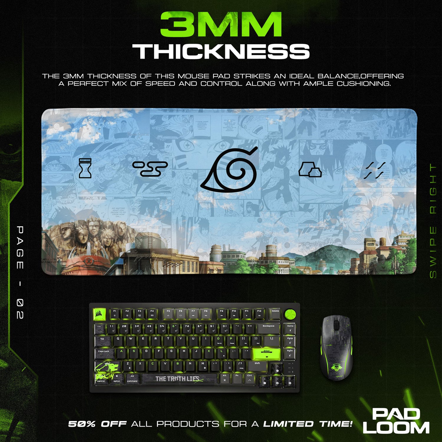 Hidden Leaf themed desk mat for Anime fans