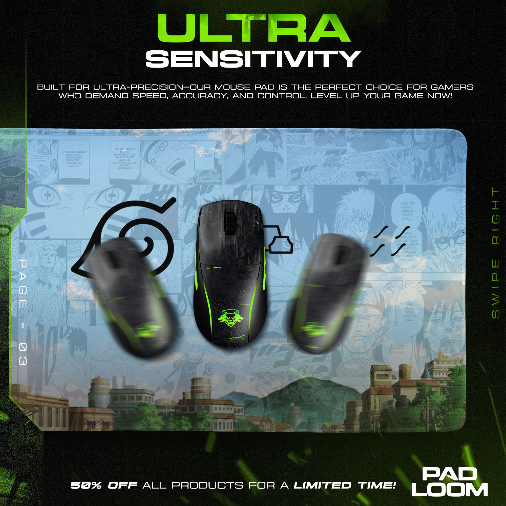 Hidden Leaf Village Mouse Pad - Konoha Anime Desk Mat