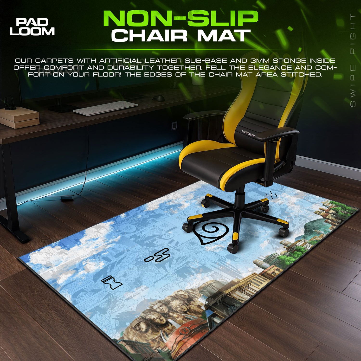 Hidden desk mat showing full Anime artwork