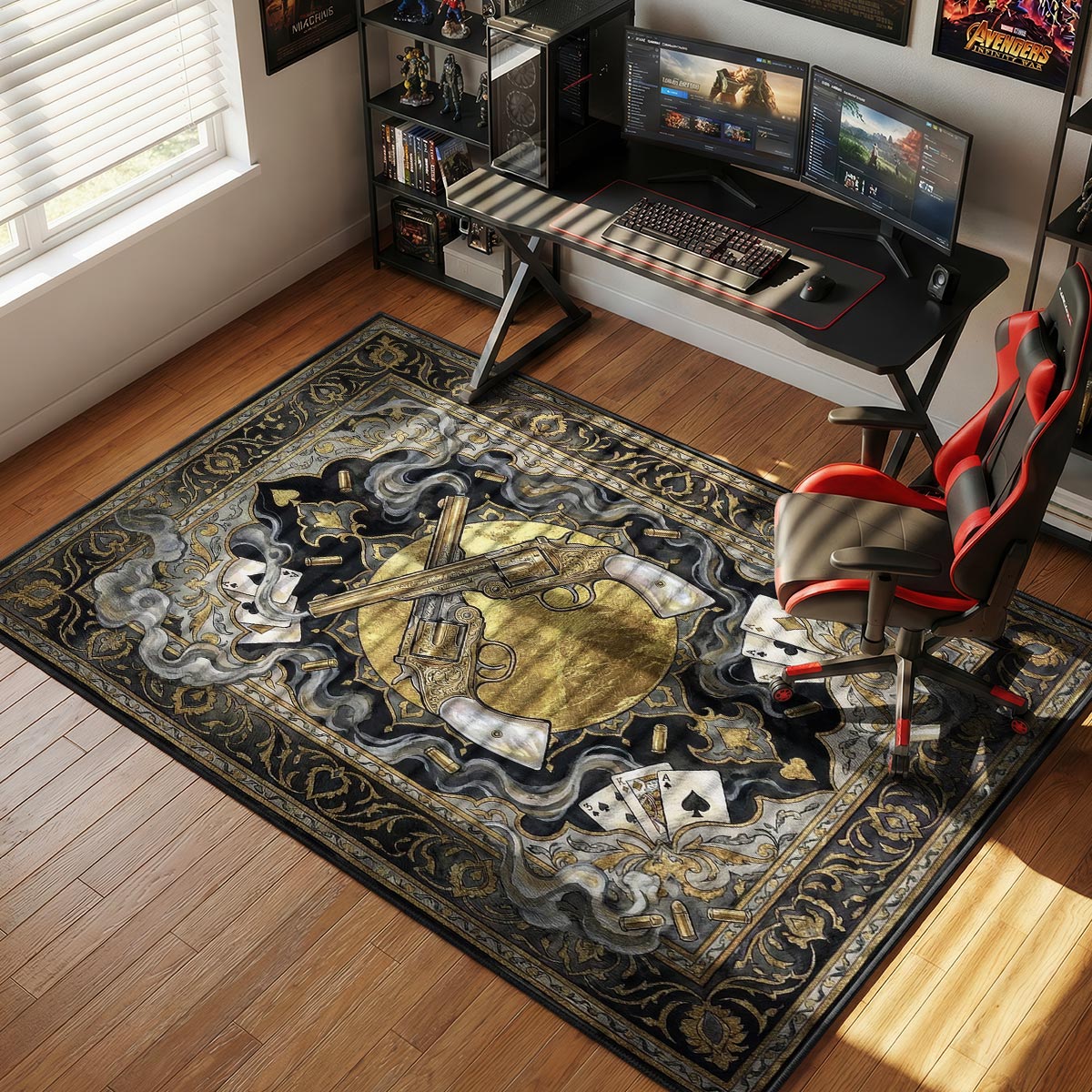High Roller Revolver Rug - Red Dead Redemption Chair Mat