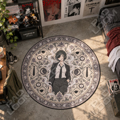Himeno Smoke Round Rug - Chainsaw Man Chair Mat