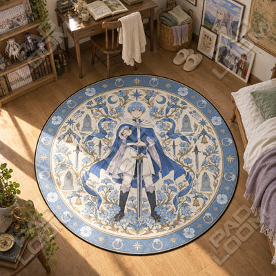 Himmel Blossom Round Rug - Frieren Chair Mat