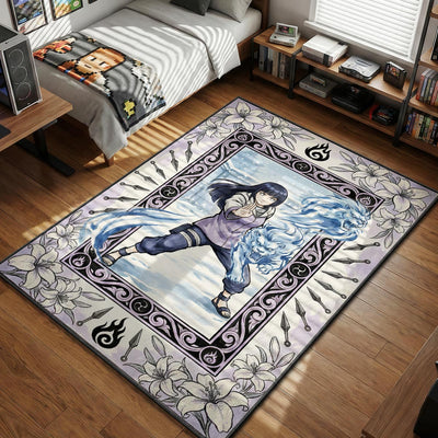 Hinata Hyuga Twin Lion Fists Rug - Naruto Shippuden Chair Mat