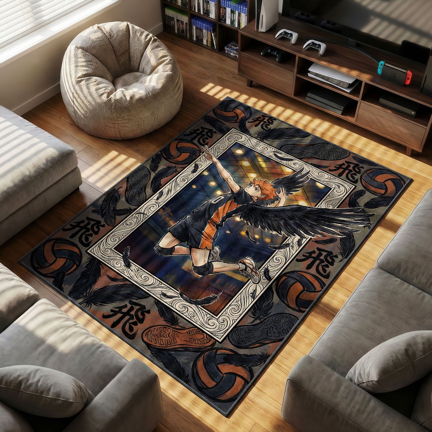 Hinata Shoyo Flight Rug - Haikyuu Chair Mat