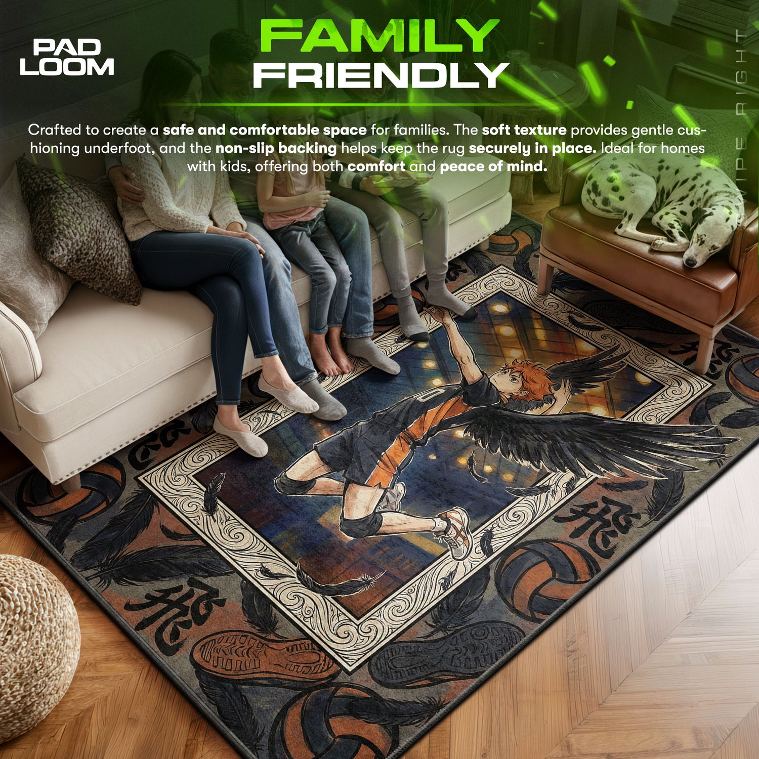 Hinata Shoyo Flight Rug - Haikyuu Chair Mat