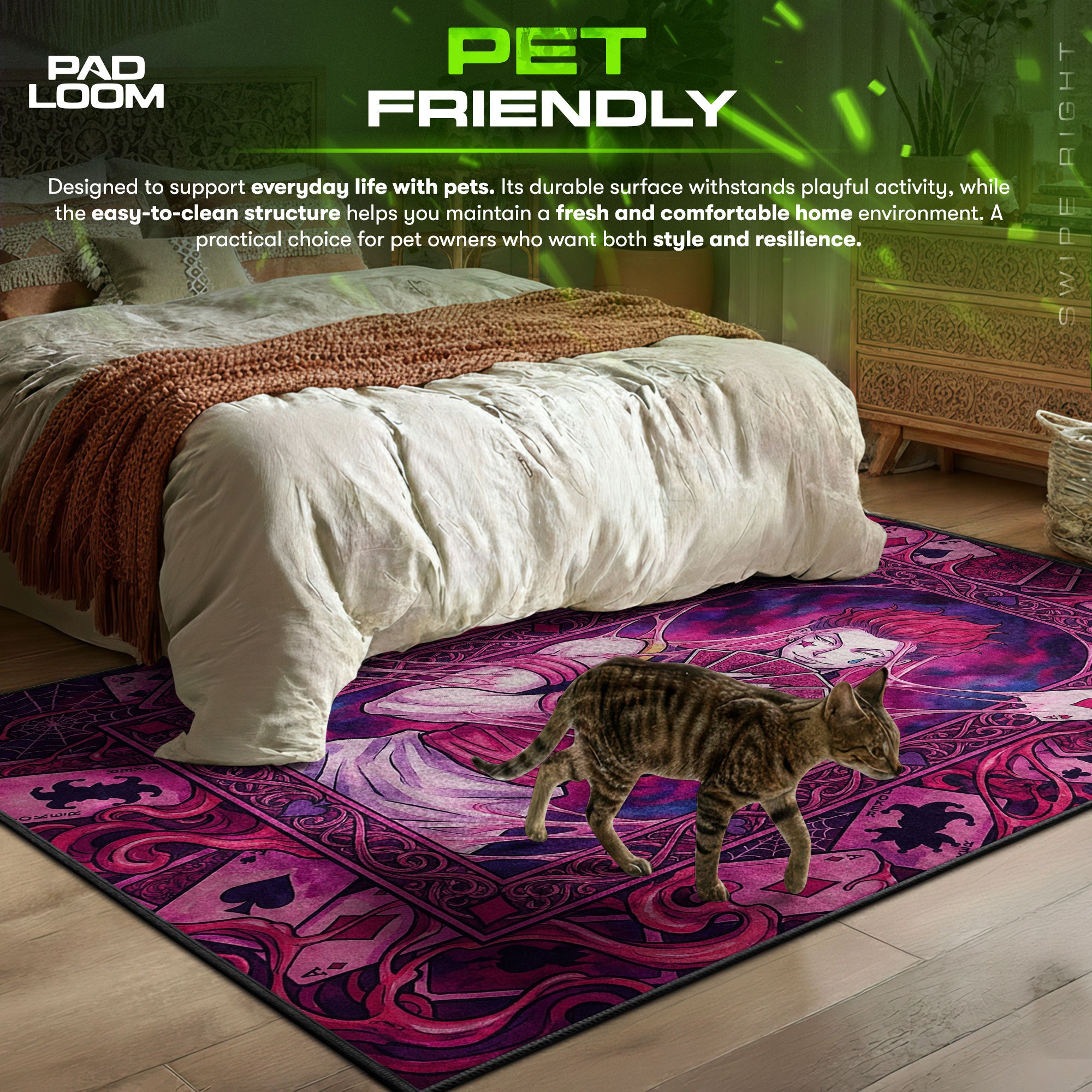 Hisoka Bungee Gum Rug - Hunter x Hunter Chair Mat