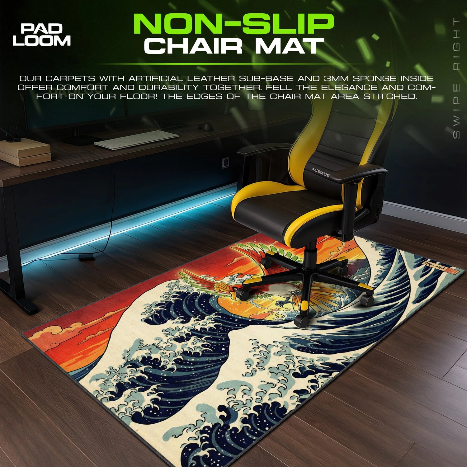 Ho-Oh Great Wave Mouse Pad - Pokémon Desk Mat