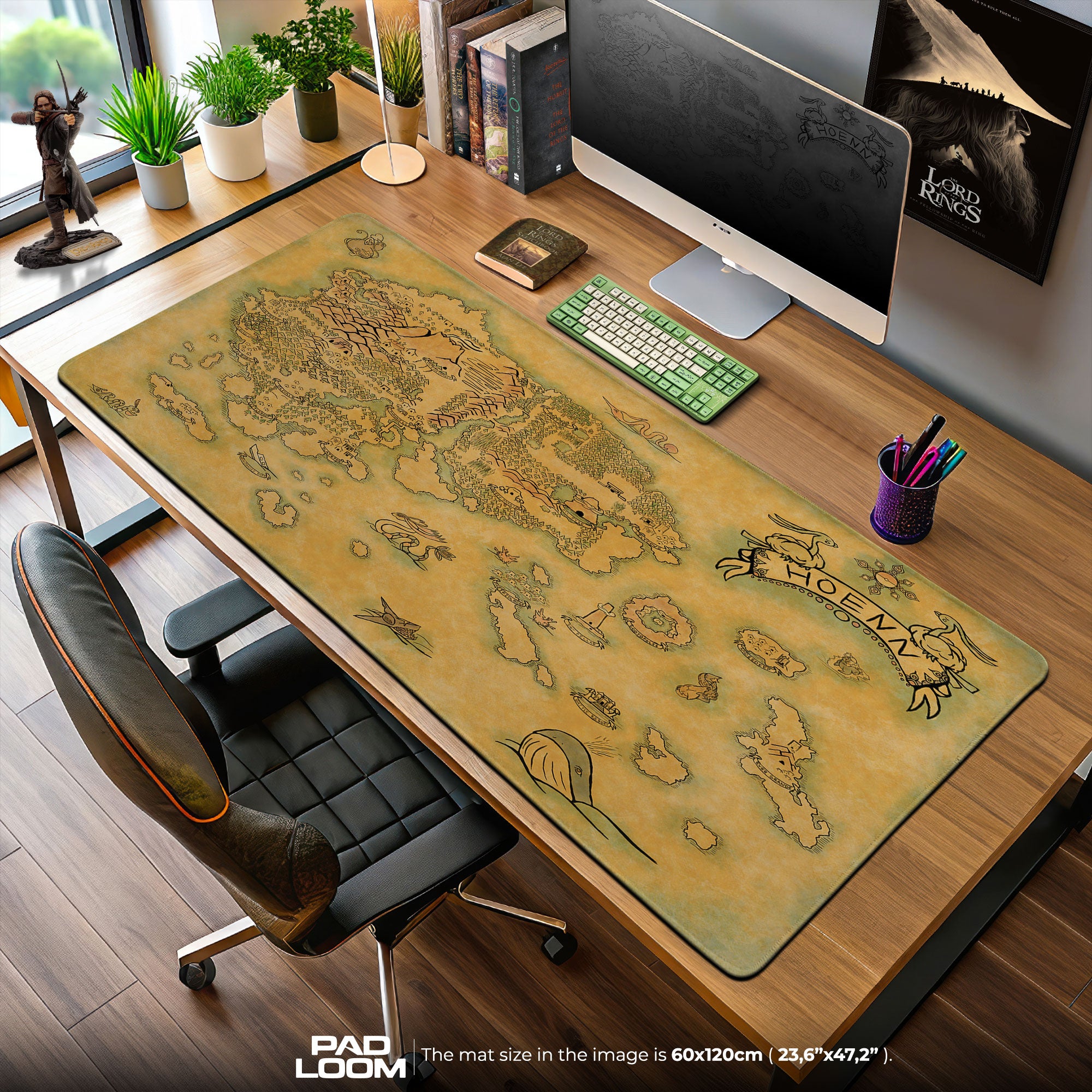 Hoenn Region Map Mouse Pad, Vintage Pokémon Gaming Desk Mat