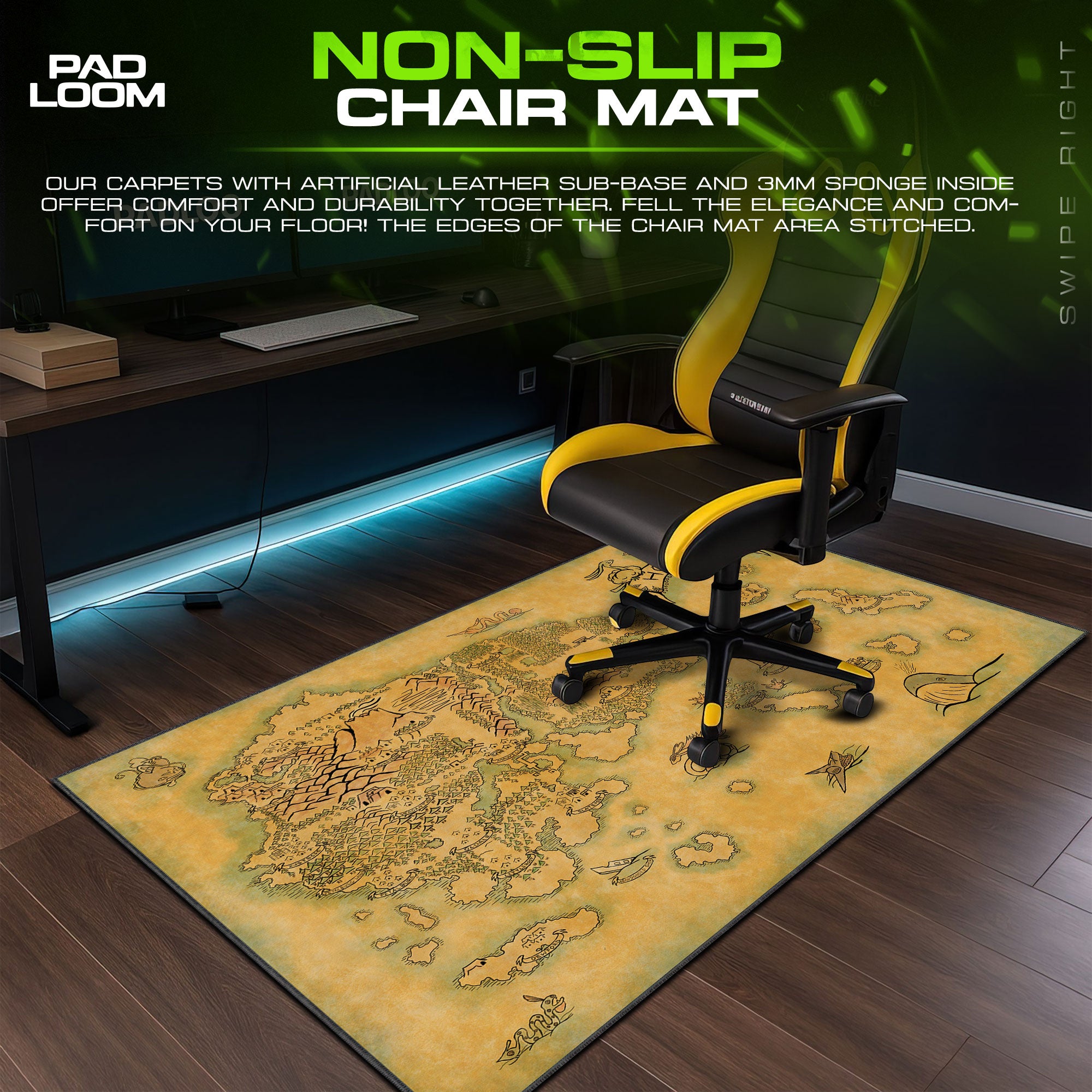 Hoenn Region Map Mouse Pad, Vintage Pokémon Gaming Desk Mat