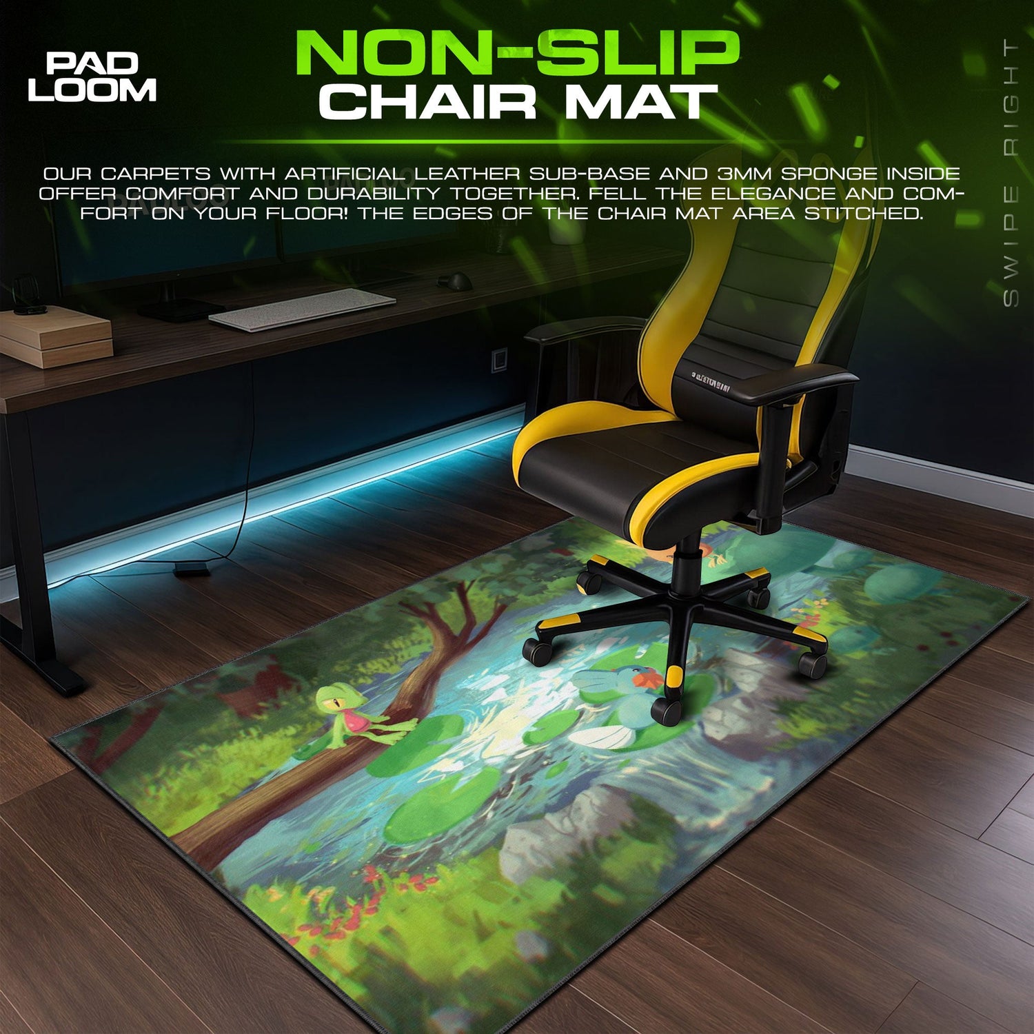 Hoenn Starters Mouse Pad, Pokémon Forest Desk Mat Padloom