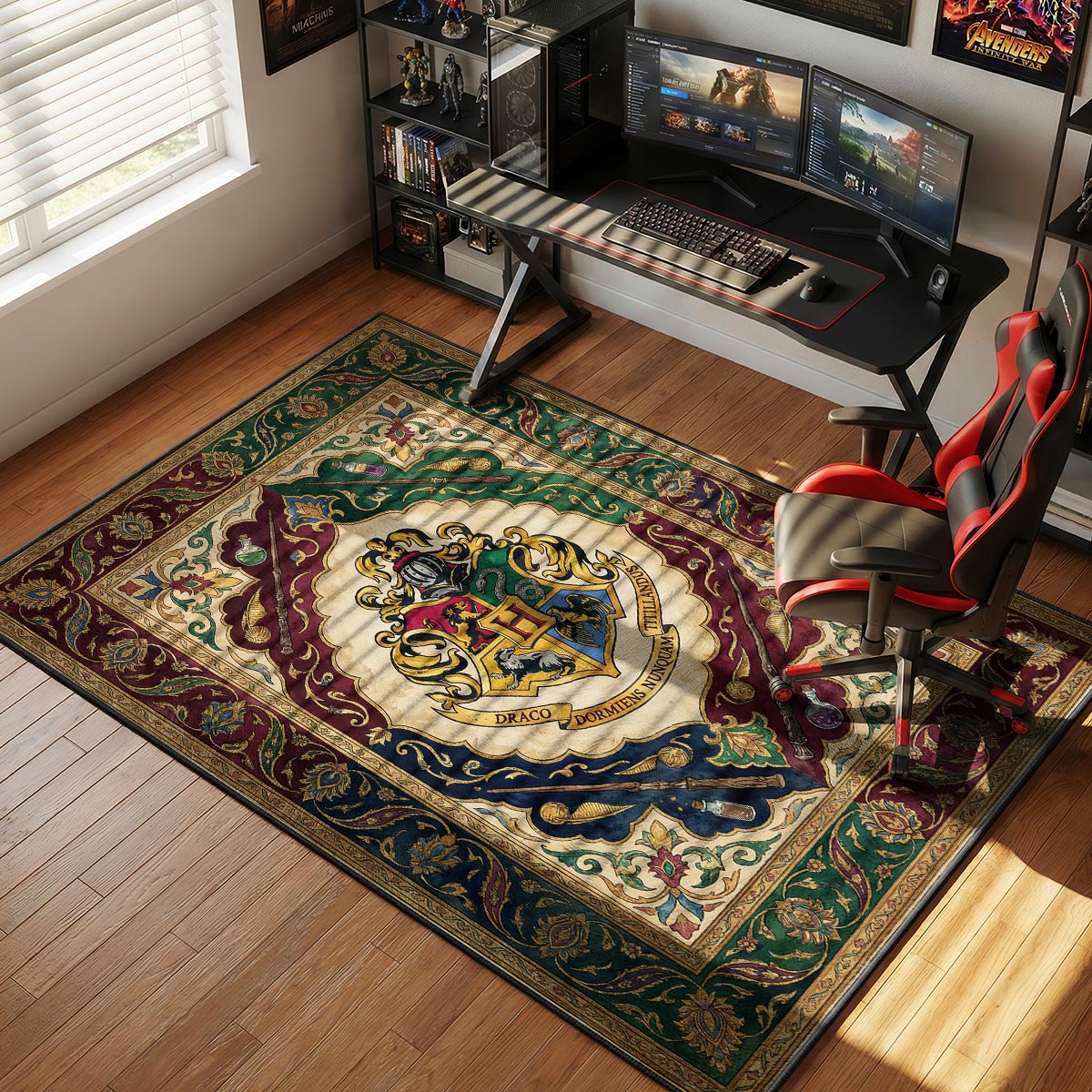 Hogwarts Crest Magical Harry Potter Room rug — main product view