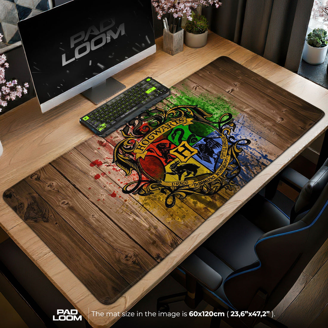 Hogwarts Crest Mouse Pad - Magical Desk Mat Padloom