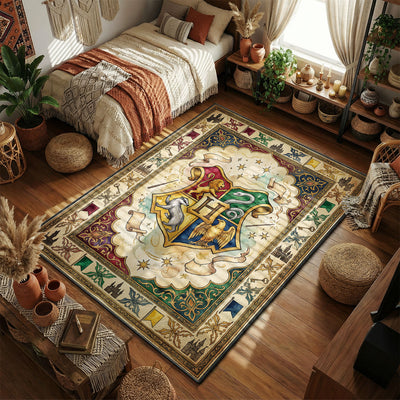 Hogwarts Crest United Magic Rug - Harry Potter Room Mat