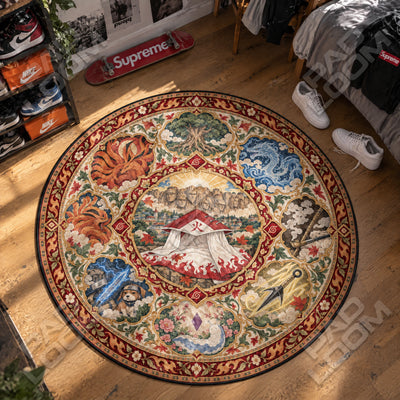 Hokage Medallion Round Rug - Naruto Chair Mat
