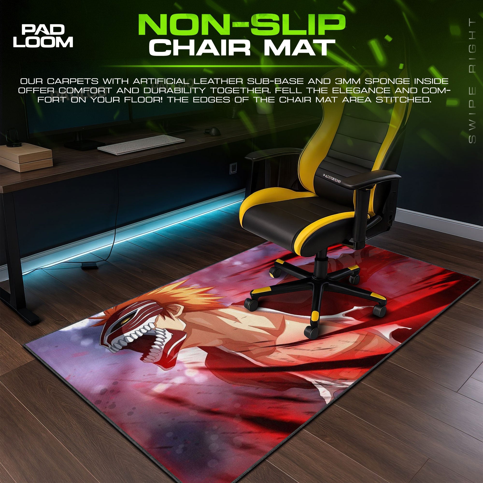 Hollow Ichigo Mouse Pad - Blood Moon Anime Desk Mat Padloom