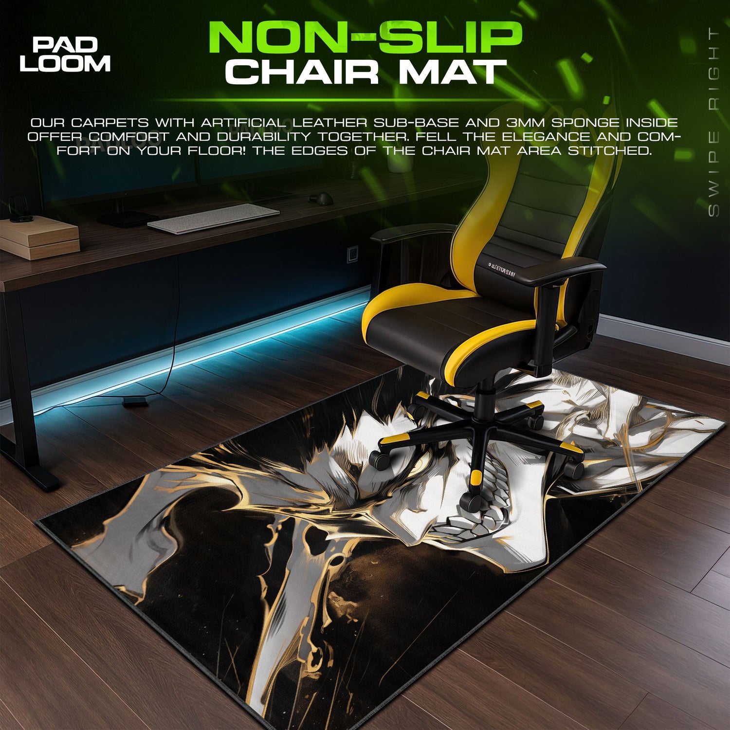 Hollow Ichigo Slash Mouse Pad, Bleach Anime Gaming Desk Mat Padloom