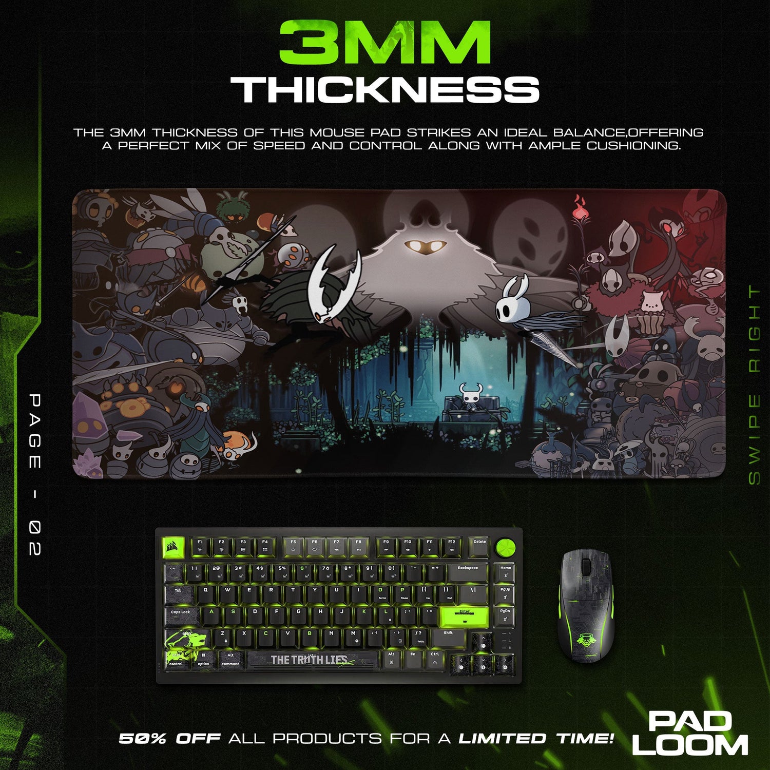 Hollow Knight – Boss Gauntlet Mouse Pad, Game Gamer Desk Mat Padloom