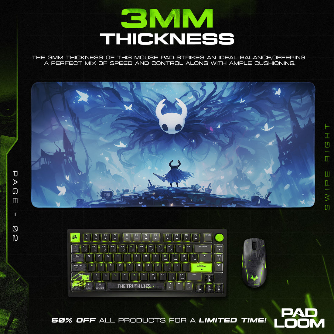 Hollow Knight – Dreamshade Bloom Mouse Pad, Game Gamer Desk Mat