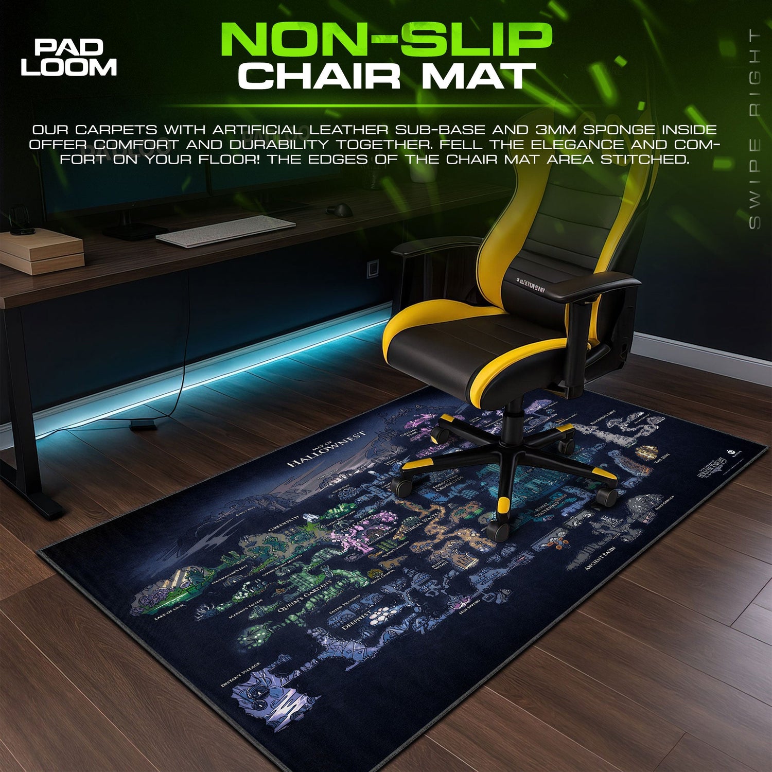 Hollow Knight – Hallownest Map Mouse Pad, Game Gamer Desk Mat Padloom