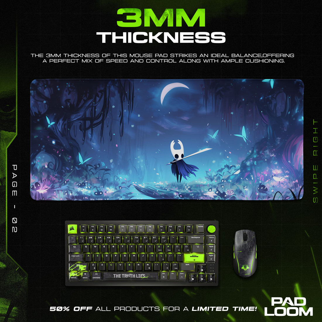 Hollow Knight – Moonlit Hollow Mouse Pad, Game Gamer Desk Mat