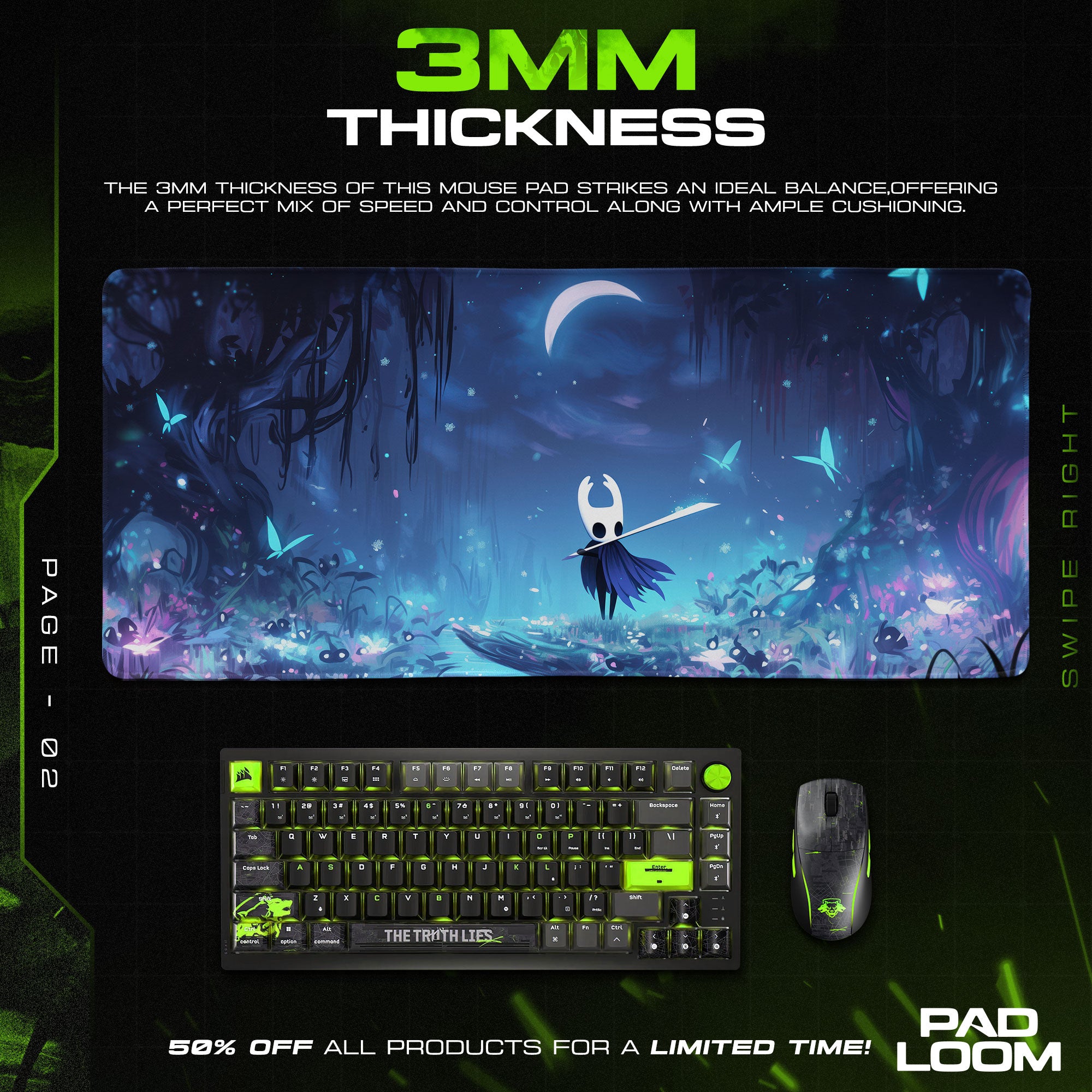 Hollow Knight – Moonlit Hollow Mouse Pad, Game Gamer Desk Mat