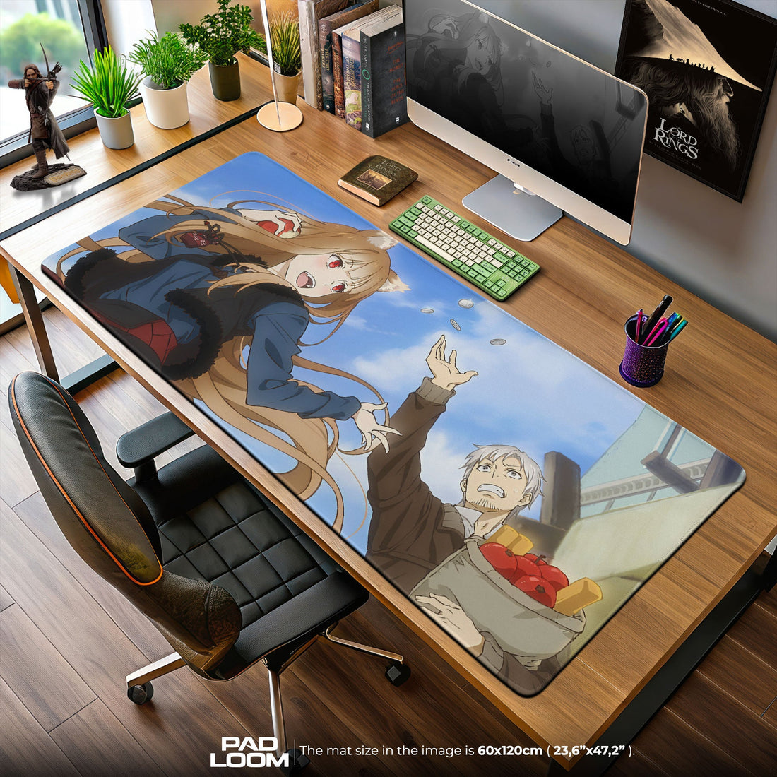 Holo and Lawrence Mouse Pad - Merchant’s Journey Anime Desk Mat Padloom