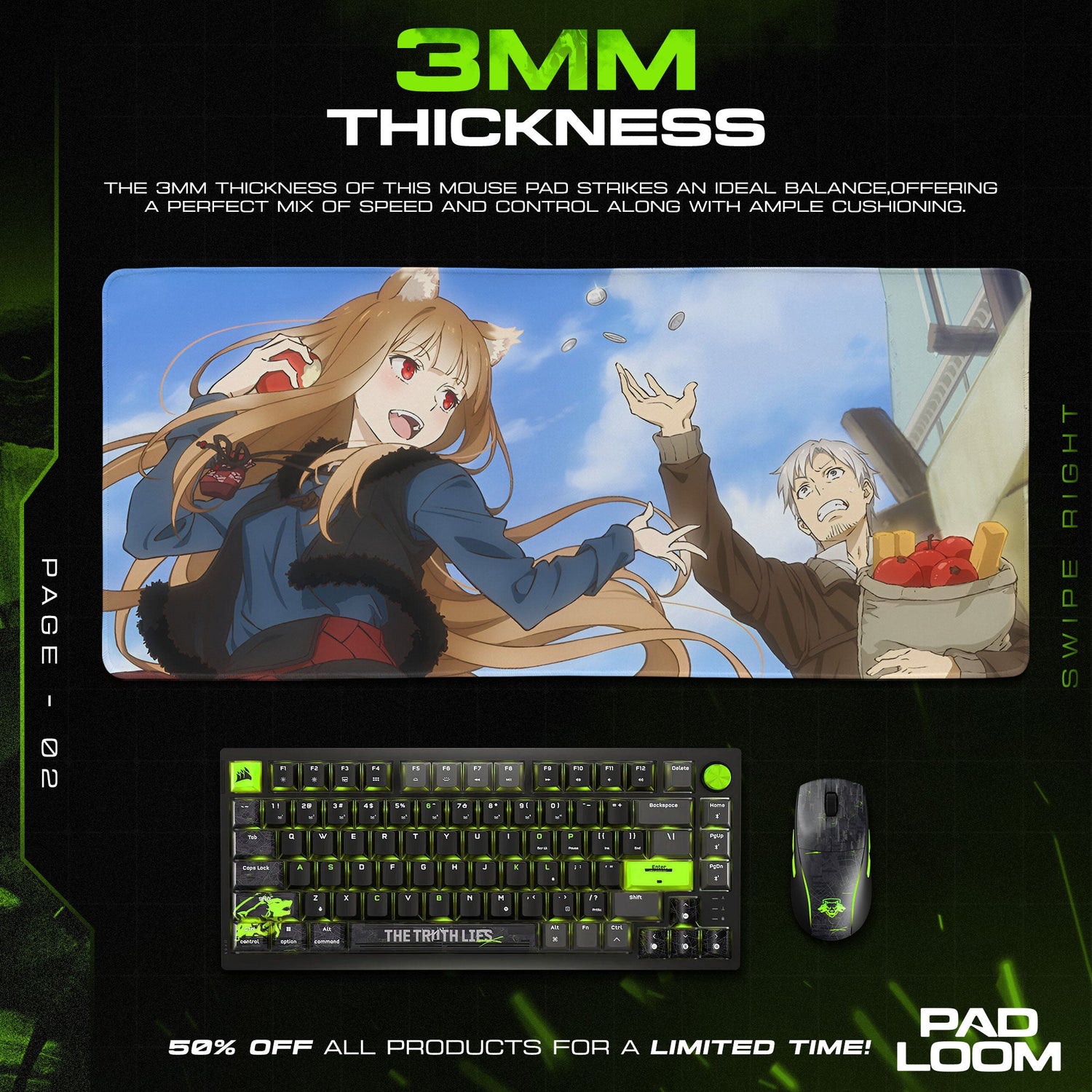 Holo and Lawrence Mouse Pad - Merchant’s Journey Anime Desk Mat Padloom