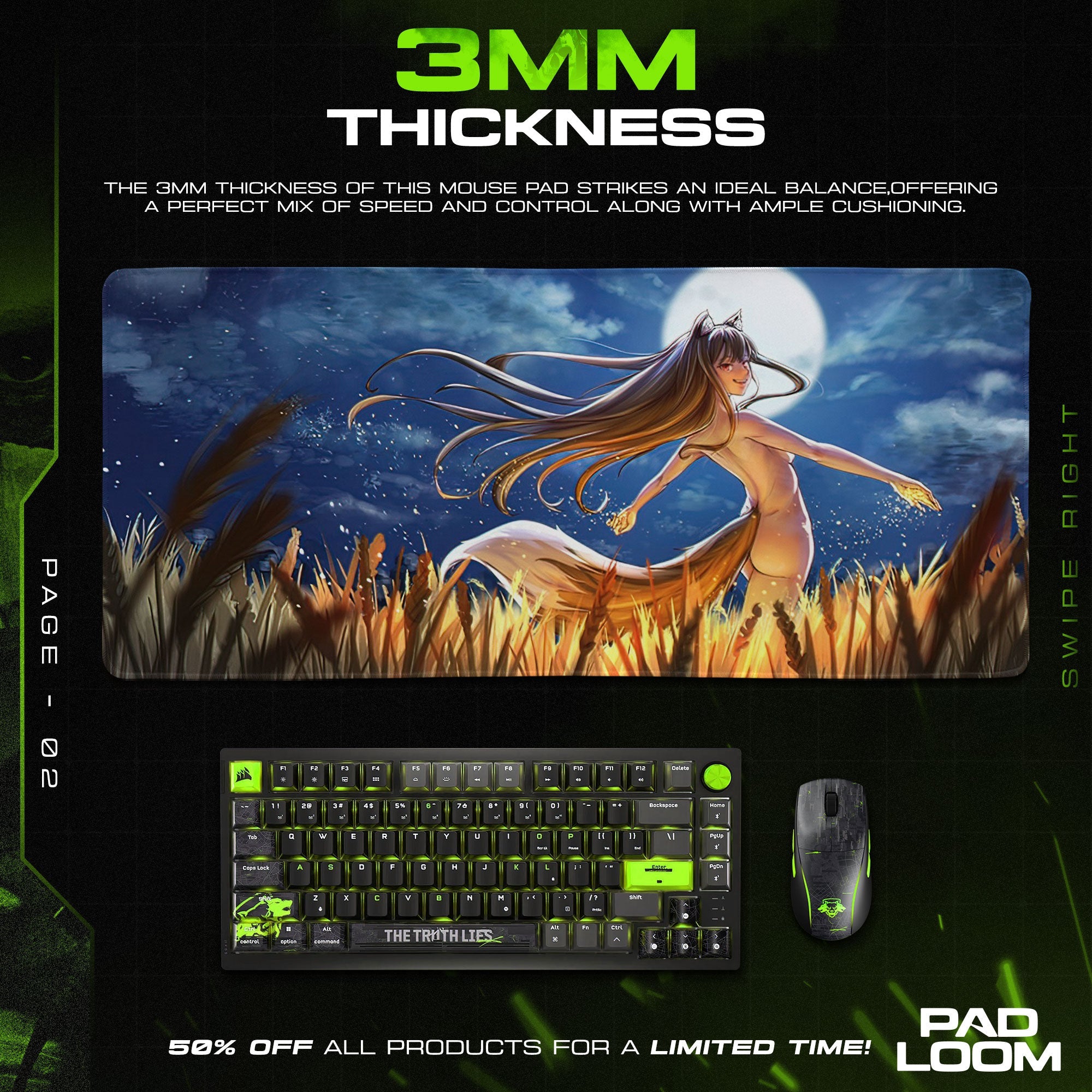 Holo Mouse Pad - Harvest Moon Anime Desk Mat Padloom