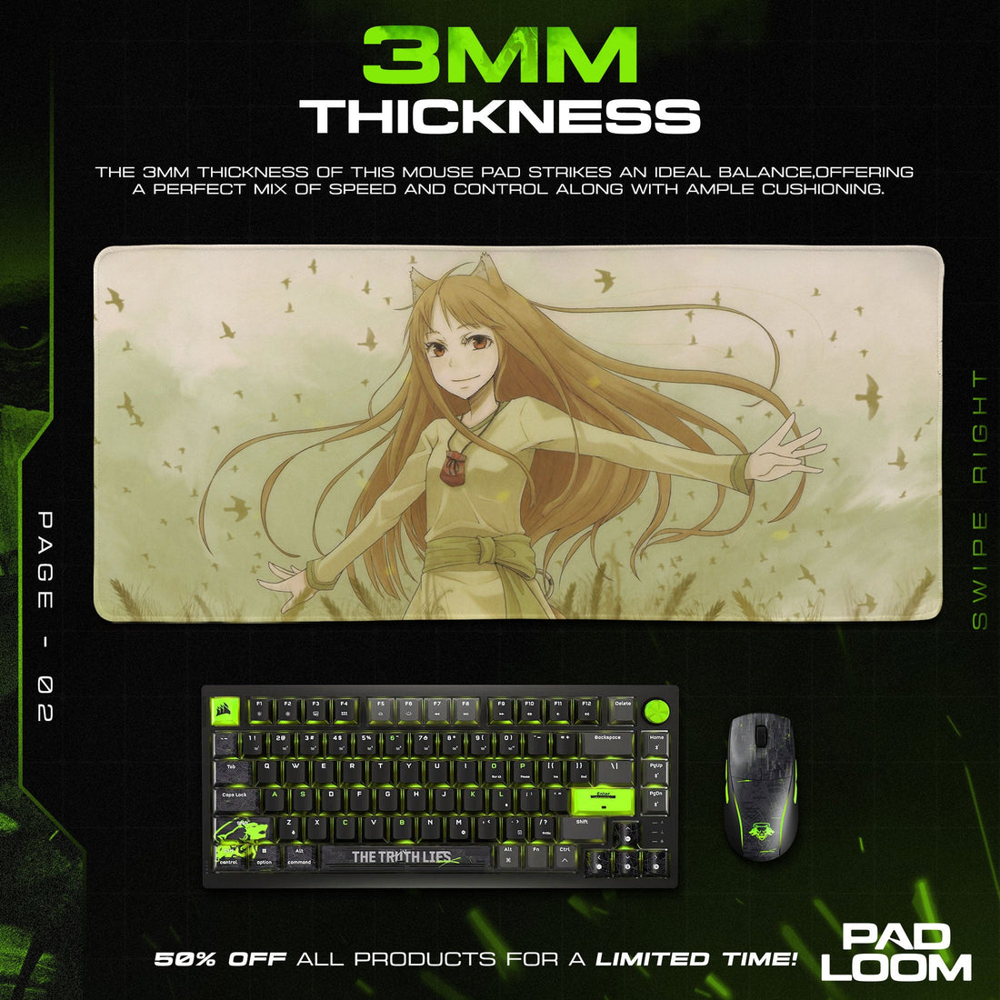 Holo Spice and Wolf Mouse Pad - Autumn Breeze Anime Desk Mat Padloom