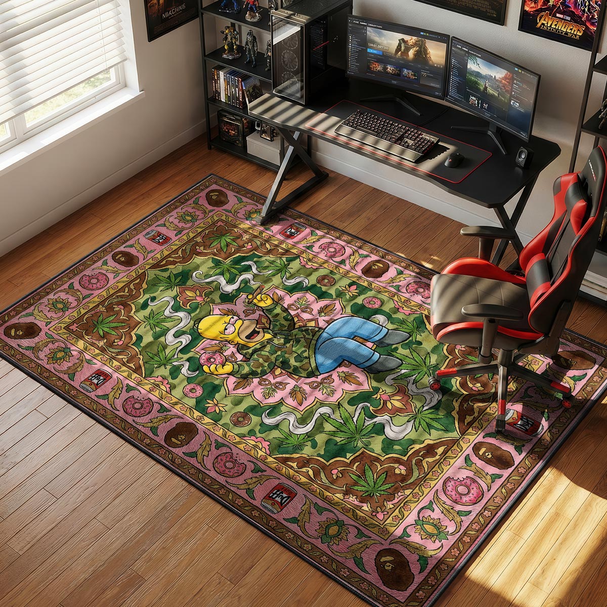 Homer Camo Donut Luxury Streetwear Floor rug — main product view