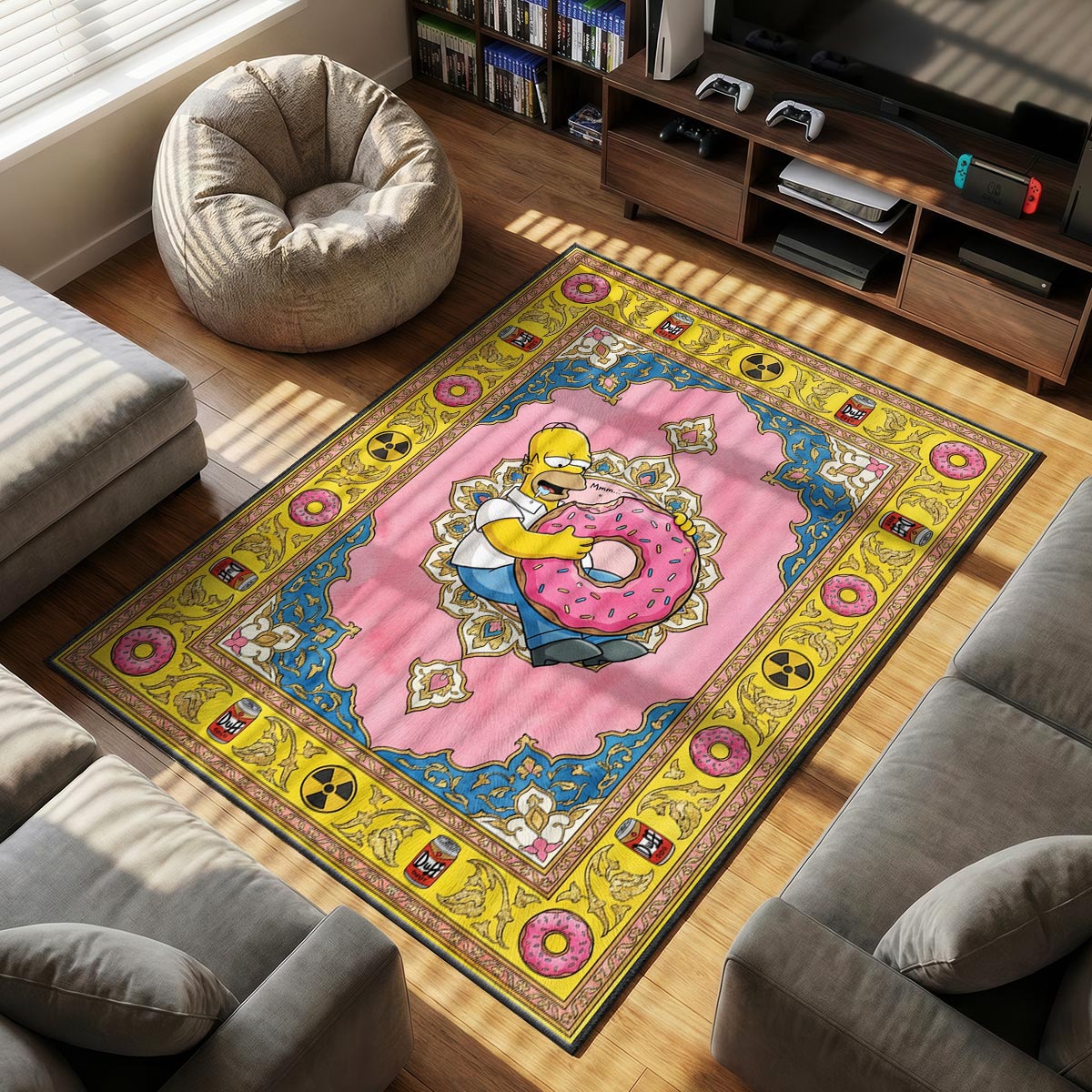 Homer Giant themed area rug for home decor fans