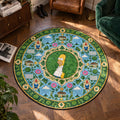 Homer Hecke Simpsons runder Teppich im Wohnraum - Simpsons Stuhlmatte