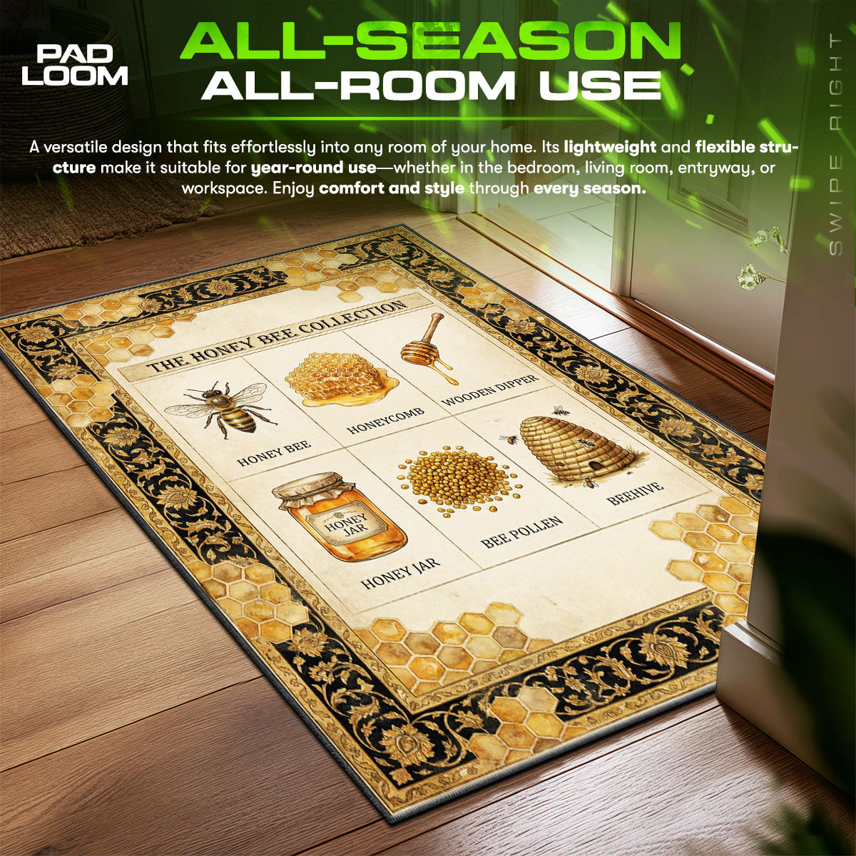 Detailed close-up of Honey rug pattern