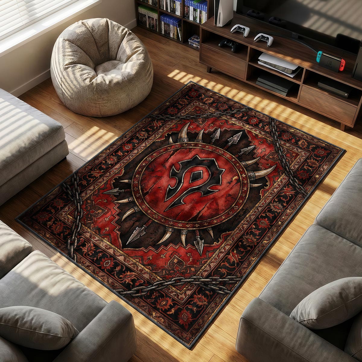 Horde Crest War Banner Rug - World of Warcraft Chair Mat
