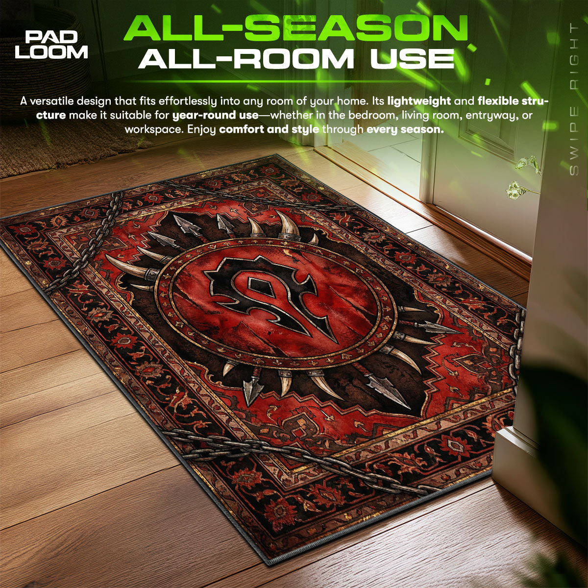 Horde Crest War Banner Rug - World of Warcraft Chair Mat