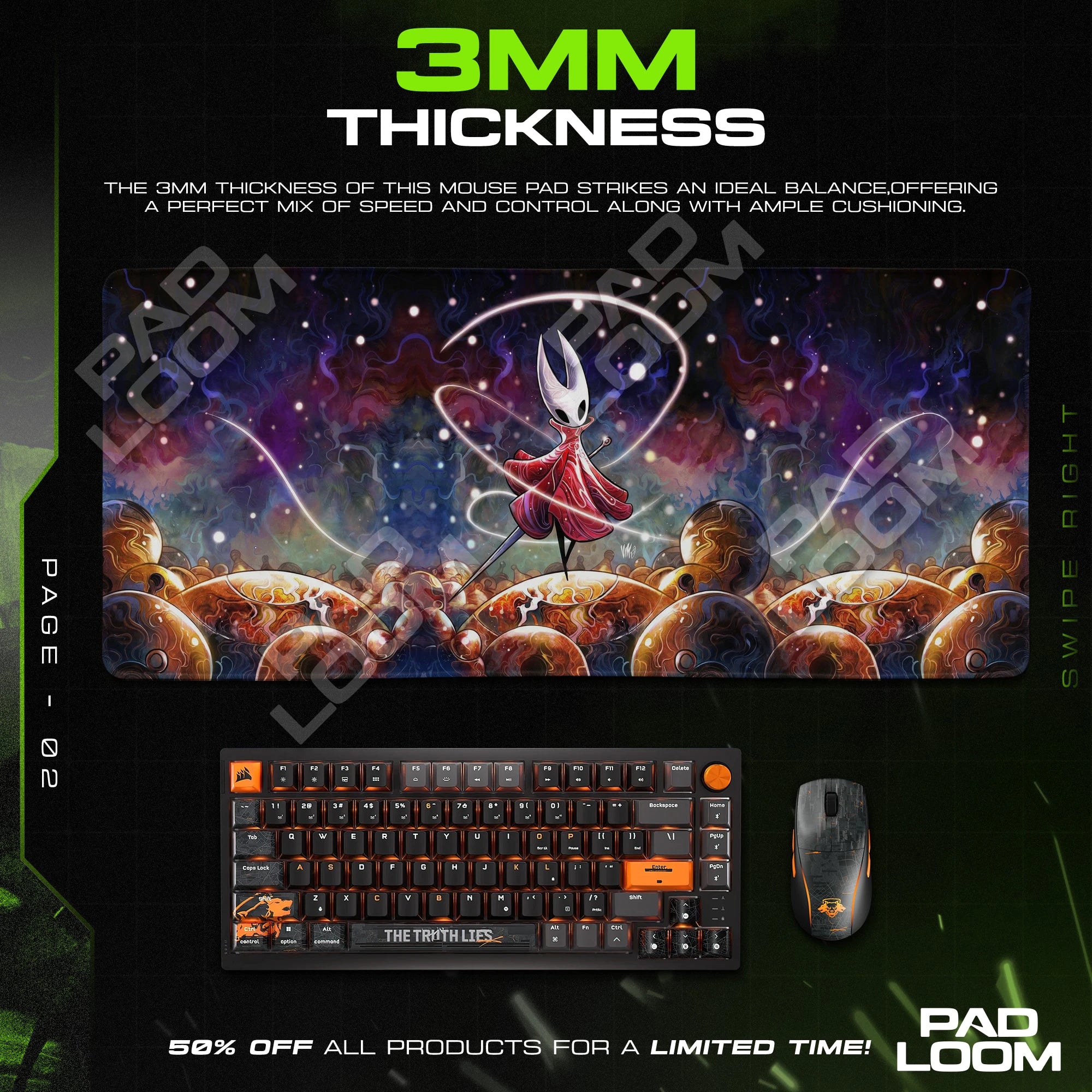 Hornet Cosmic Thread Mouse Pad - Hollow Knight Mat