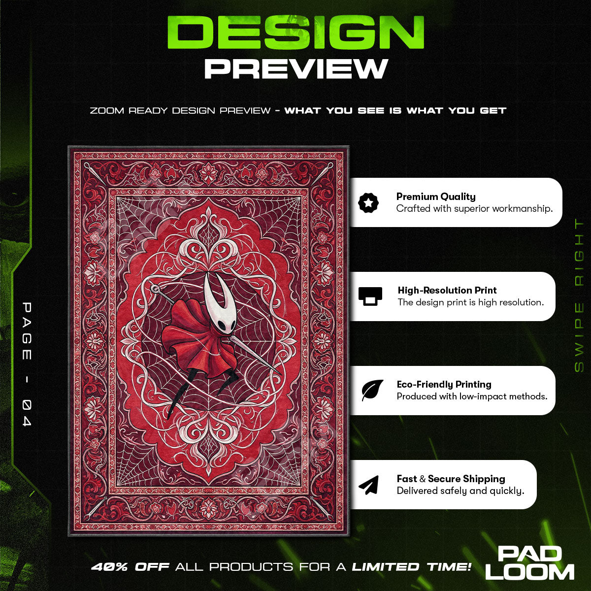 Chair character design printed on rug