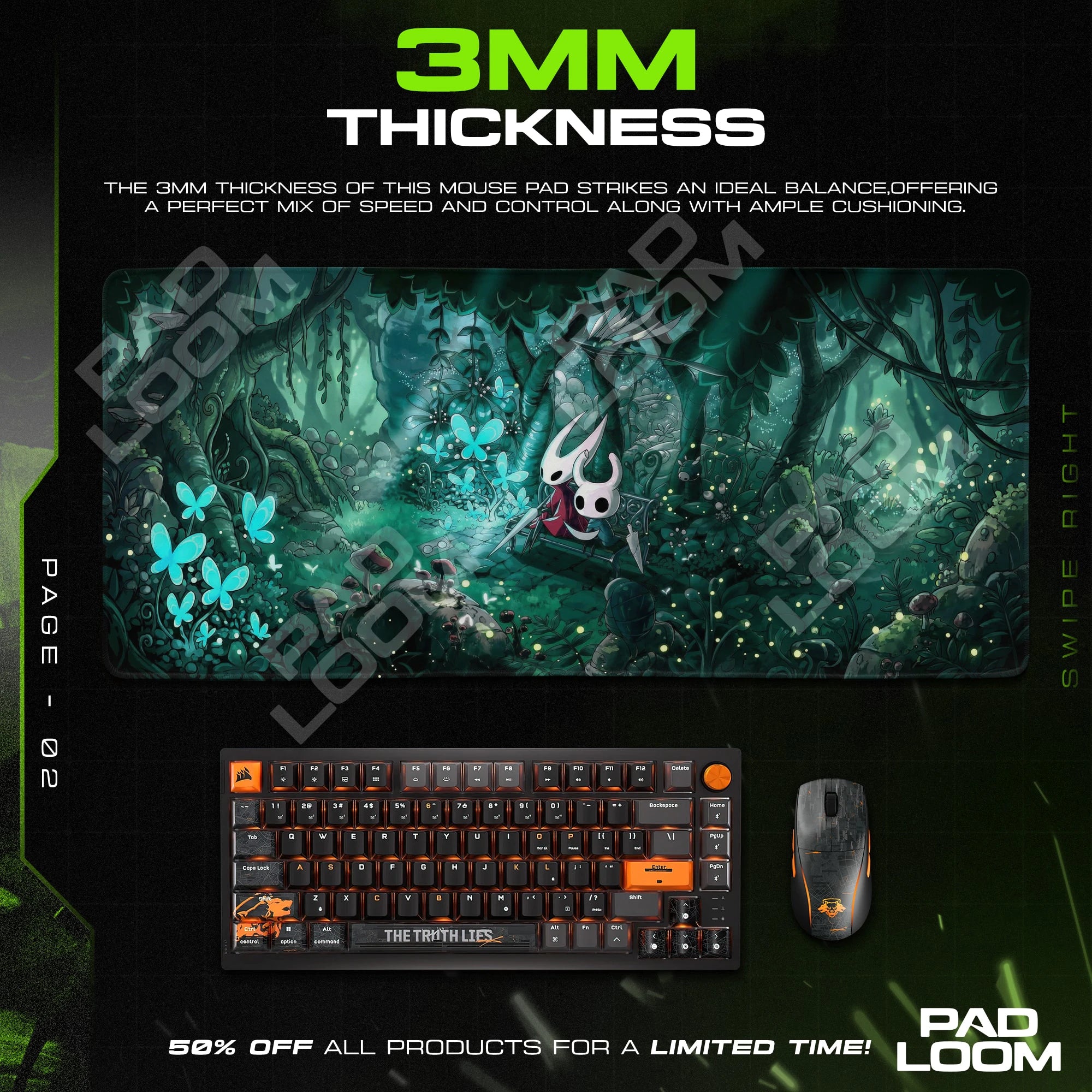 Hornet Verdant Bench Mouse Pad - Hollow Knight Desk Mat