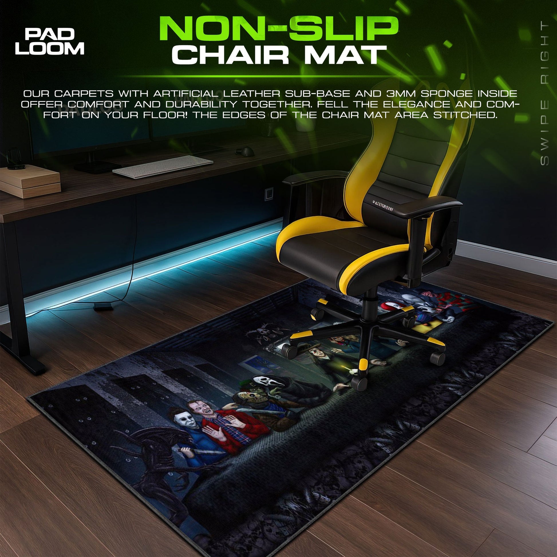 Horror Icons Mouse Pad - Dark Legends Gaming Mouse Pad Padloom
