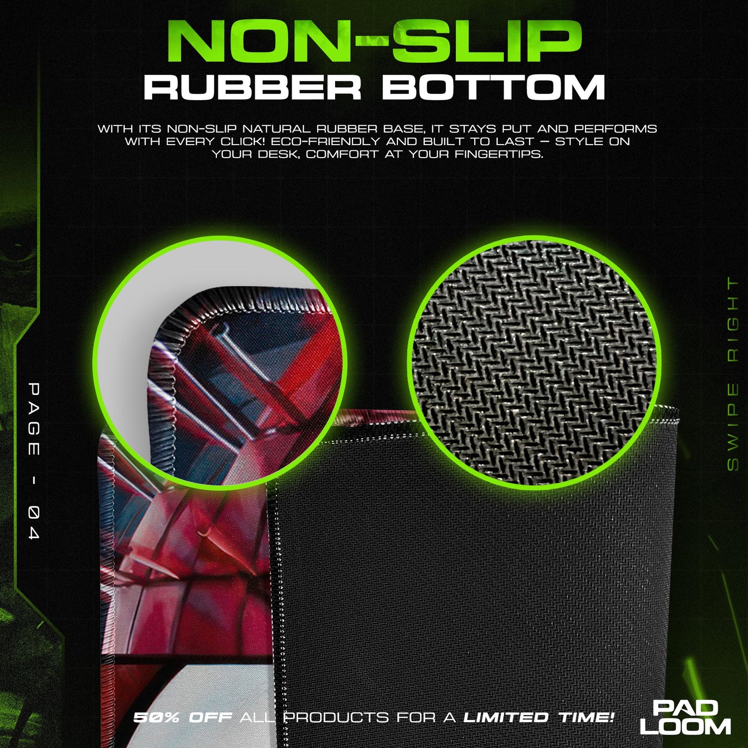 Horror Icons Face Lineup Mouse Pad, Gamer Desk Mat Padloom